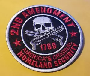 Parche rojo 2da Enmienda 1789 Seguridad Nacional Original de Estados Unidos aprox 3,5" - Imagen 1 de 2