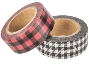 2 Rolls Buffalo Plaid Check Washi Tape Decorative Planner Papercraft - Picture 1 of 1