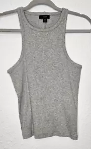 J. Crew Womens Favorite Tank Top XS Heather Gray Vintage Rib High Neck 70s NWT - Picture 1 of 8