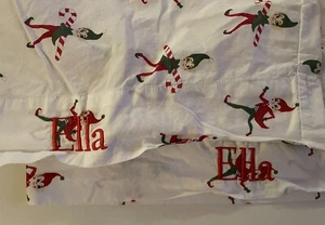 Fundas de almohada Pottery Barn Kids Elf On The Shelf Stand algodón bordadas ella - Imagen 1 de 7