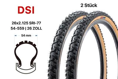 2 Stück 26 Zoll Fahrrad Reifen 26x2.125 Mountain Bike Retro MTB 54-559 Classic - Bild 1 von 4