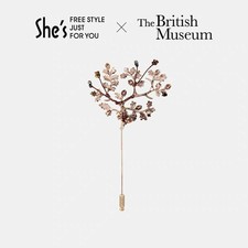 Laurel Brooch Lapel Badge Vintage Gift She'S & The British Museum Womens Golden