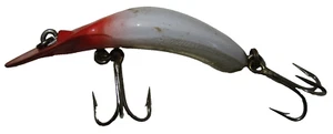Vintage Red and White Heddon Tad Poly Fishing Lure w Pearl Scale Belly - Picture 1 of 8