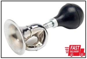 G Ganen Bugle Horn, Chrome Plated W/Black Bulb Vintage Metal Snail Air Loudspea - Picture 1 of 2