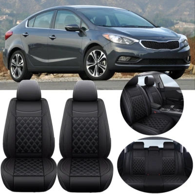 For KIA Forte Car Seat Covers 5-Seater Front Rear Full Set Cushion PU Leather Foto 1 de 4