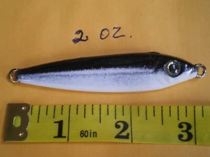 10 PCS. ANCHOVY FISH JIG/SPOON STYLE LURE BAIT 2 OZ. BLACK/WHITE (NO HOOKS) - Picture 1 of 4