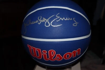 DR J JULIUS ERVING AUTOGRAPHED SIGNED 75th  ANNIVERSARY BASKETBALL JSA - Image 1 of 3