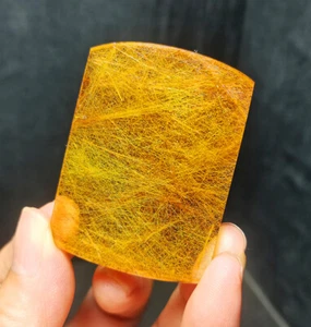 RARO 55g Natural Dorado Rutilado Lnclusiones Cuarzo Oro Agujas Cristal BY1729 - Imagen 1 de 14