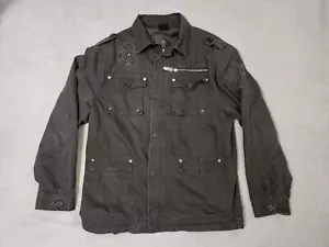 Blac Label Mens Size XL Embroidered Biker Jacket Mens Denim Jacket - Picture 1 of 6