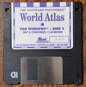 U.S. Atlas for Windows Version 3.2.0 3 1/2" Floppy Disks IBM Computer discs 1991 - Picture 1 of 4