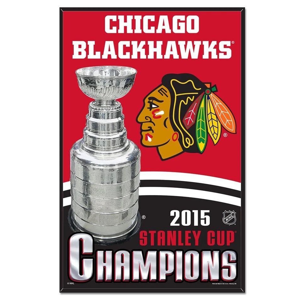 Letrero de madera Chicago Blackhawks Stanley Cup Champions Foto 1 de 1