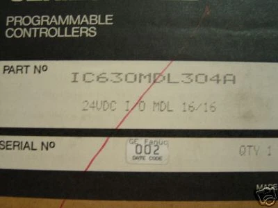 GE Fanuc  IC630MDL304A  Series 3 I/O Module **NIB**  IC630MDL304 - Image 1 of 1