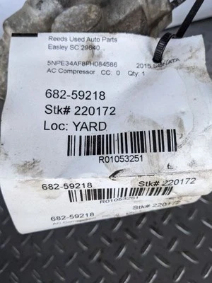 交流电压缩机 VIN B 第 8 位涡轮适用于 15-17 SONATA 1053251 — 第 1/4 张图片