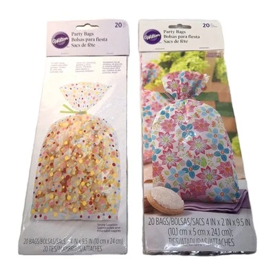 Wilton Party Favor Bags – Lot of 40 (2 Packs of 20) – Flowers & Polka Dots – New - Image 1 of 2