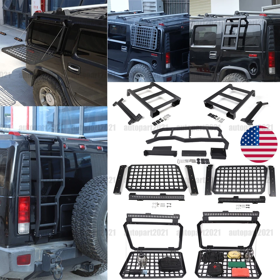 Panel Molle ventana estante escalera techo trasero aleación para Hummer H2 2003-09 Foto 1 de 1