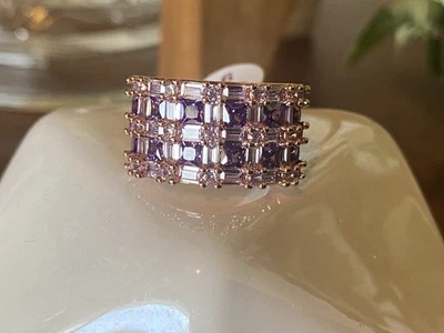 BP OG Ring~RG81118 On The Road To Summer~Purple Topaz CZ, Rose Gold, S9 - Image 1 of 4