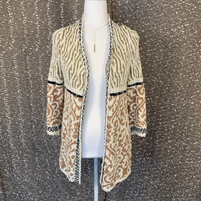 Chico's Audrey Cárdigan Suéter Frente Abierto Manga 3/4 Boho Para Mujer 0 Pequeño Foto 1 de 4