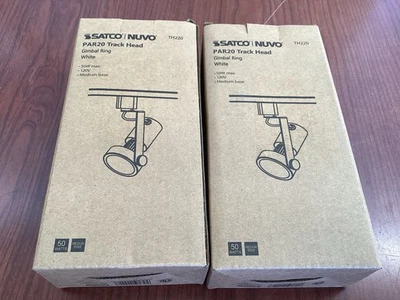 NUEVO 2PK SATCO 1-Light PAR20 Blanco Cardán Anillo Pista Iluminación Cabezal B191 Foto 1 de 2