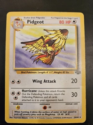 Pokémon TCG Pidgeot Unlimited Edition Jungle Set Non-holo Rare - 24/64 - LP - Image 1 of 4