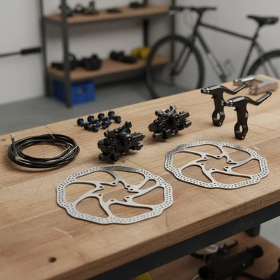 Mechanical Disc Brake Kit for Bicycles - 2 x 160mm Rotors, Easy Installation - Image 1 of 4
