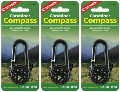 Coghlan's 铝制登山扣液体填充指南针 (3 包) — 第 1/4 张图片