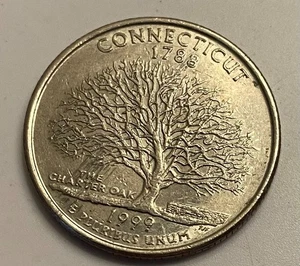 1999 D*Connecticut State Quarter**High Grade*Clear Struck Through Grease Error** - Picture 1 of 3