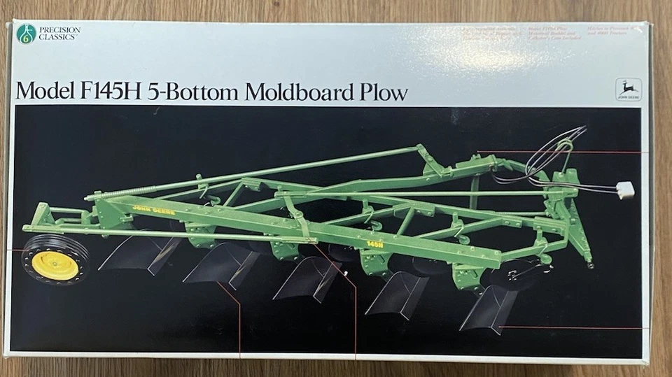 ERTL~JOHN DEERE~#6 PRECISION CLASSIC~ F145H 5-Bottom Moldboard Plow 1/16 Scale! - Image 1 of 4