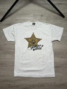 Vintage 90s Seminole County Sheriff Police T Shirt Men’s Medium Gray Florida - Picture 1 of 4