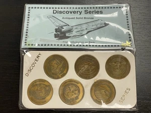 NASA COIN Komplettsatz 6 Vintage Space Shuttle DISCOVERY SERIES massive Bronze - Bild 1 von 5