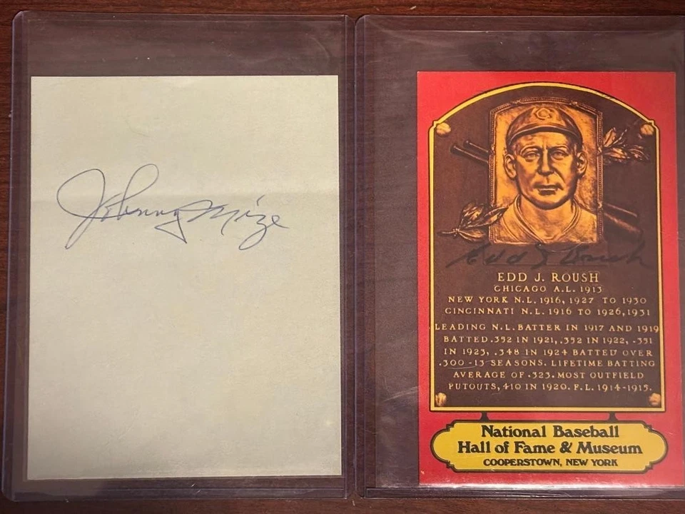 Edd Roush signed / auto  Dexter Press HOF postcard - Image 1 of 1