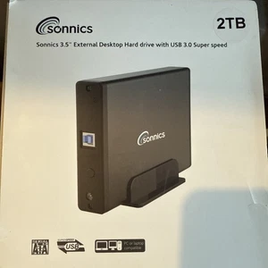 Sonnics 2TB External Hard Drive USB 3.0 for Windows / MAC / XBOX ONE / PS4 - Picture 1 of 2