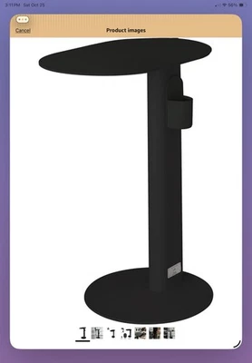 Mesa de Centro Minimalista Ovalada Moderna Acabado Arena Resistente a los Arañazos Base Estable para Foto 1 de 4