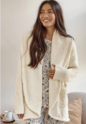 J.jill Sleep Med. Cárdigan Cocoon Frente Abierto Cascada Acogedor en Crema Foto 1 de 4