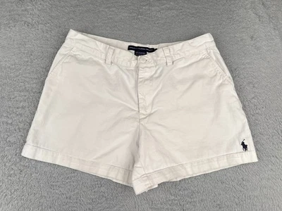 Ralph Lauren Sport Shorts Women 8 White Chino 100% Cotton Twill STAINS 30x4 - Image 1 of 4