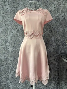 Ladies Stunning Ted Baker Skater Baby Pink Dress (UK 12) - Size 3 - Picture 1 of 12