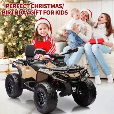 Regalo de Navidad 24V Niños Paseo en Coche Eléctrico ATV 4x4 Coche de Juguete 2 Plazas Luz LED Foto 1 de 4