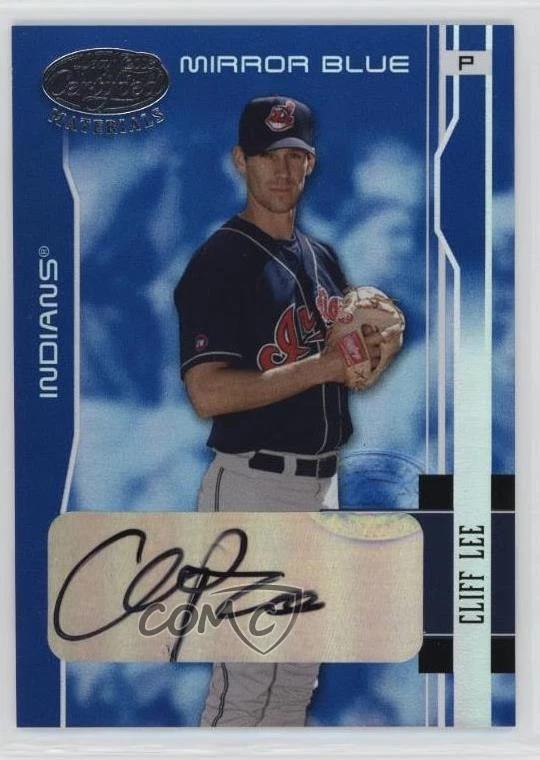 2003 Leaf Certified Materials Mirror Blue Signatures /50 Cliff Lee #53 Auto - Image 1 of 2
