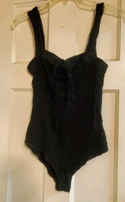 Free People 黑色紧身衣女式超小号 XS 1 件套弹力无袖 — 第 1/4 张图片