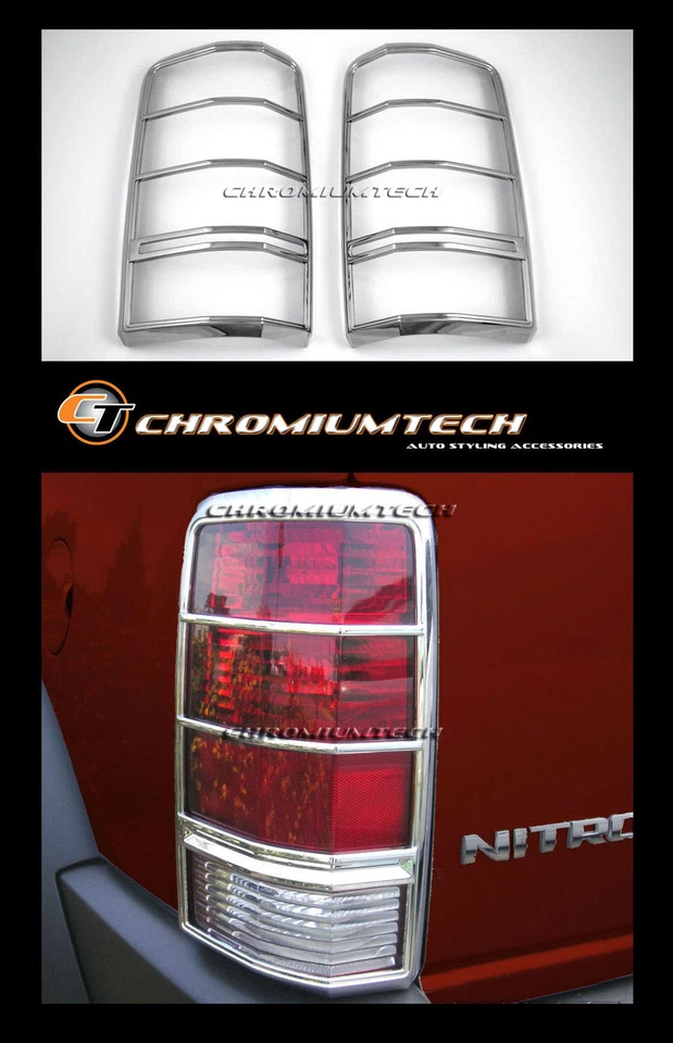 2007-2012 Dodge Nitro CHROME Tail Light Rear Light Surround Guard CRD SXT - Image 1 of 1