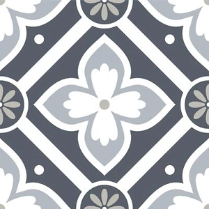 RoomMates FT4604BX Dublin Slate Floral Peel and Stick Floor Tile, Gray - Picture 1 of 4