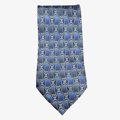 Corbata Town Craft Para Hombre 59x4 Azul Floral Poliéster Gerente Profesor Profesional Foto 1 de 4