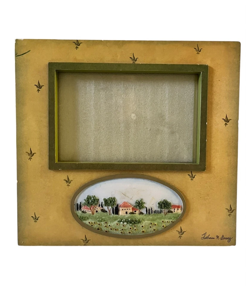 Fetco Картинная Рамка с Подписью Кэтрин Грейси Желтая Зеленая Деревенская Сцена Дерево - Изображение 1 из 4