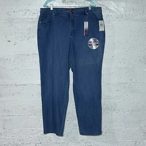 Jeans Gloria Vanderbilt AMANDA vestibilità classica gamba affusolata vita alta blu nuovi con etichette taglia 18 - Foto 1 di 8