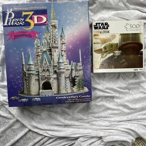 DISNEY'S CINDERELLA CASTLE Puzz3D Puzzle 530 Piece Star Wars Baby Yoda 500 Piece - Picture 1 of 5