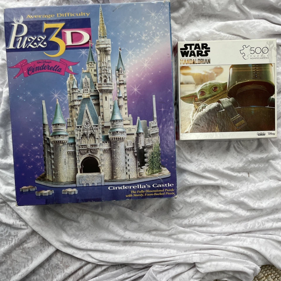 DISNEY'S CINDERELLA CASTLE Puzz3D Puzzle 530 Piece Star Wars Baby Yoda 500 Piece - Image 1 of 4
