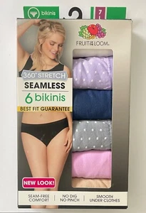 Fruit of the Loom Women’s 360 Seamless 6 Bikinis size 7 (L) - Picture 1 of 2