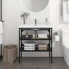 Bathroom Washbasin Frame Iron Home Wash Stand Multi Sizes White/Black vidaXL