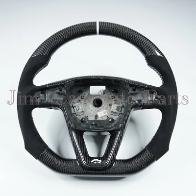 Volante de fibra de carbono personalizado para Seat Leon Cupra mk3 Foto 1 de 4