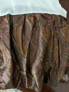 Vintage Ralph Lauren Great BARRINGTON Burgundy Gold Paisley King Bedskirt - Picture 1 of 4