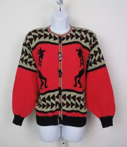 VINTAGE STRICKJACKE PULLOVER FELIZZI SOUTHWESTERN HOHOKAM HANDGEWEBT KOKOPELLI KLEIN - Bild 1 von 12